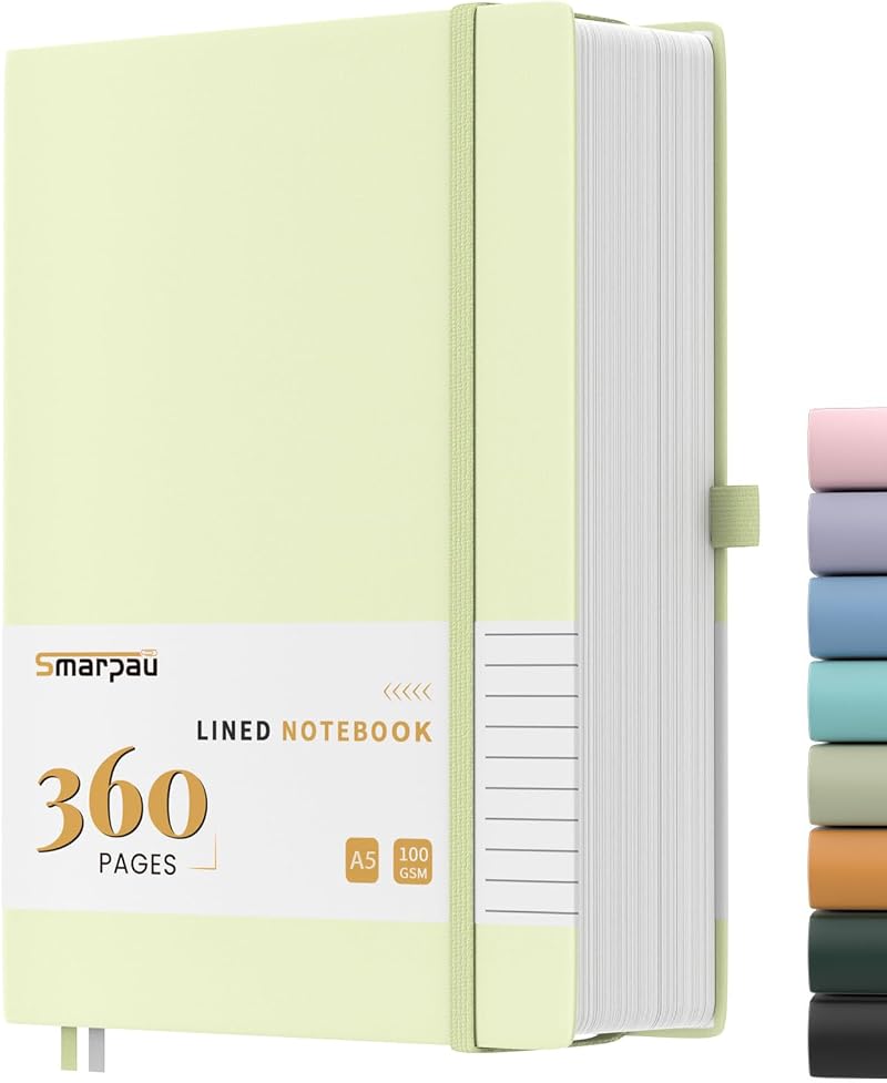 Smarpau A5 Notebook Leather Journal 360 Pages 100GSM Lined With Tabs