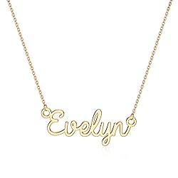 Turandoss Evelyn Necklace, 14K Gold Plated Name