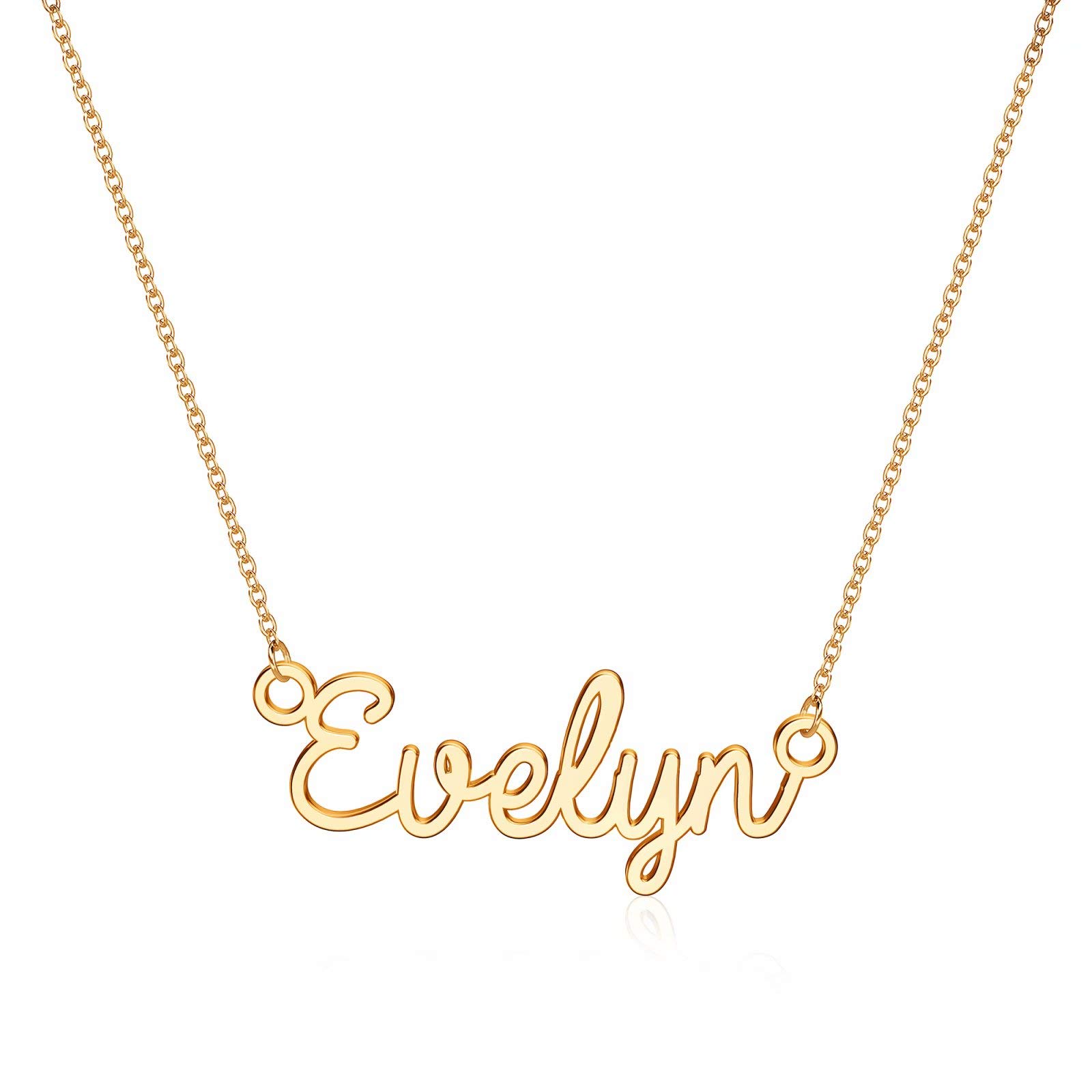 Turandoss Evelyn Necklace, 14K Gold Plated Name
