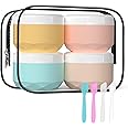 Silicone Cream Jars BPA Free, TSA Approved 1oz Travel Size Containers, Leak-proof Travel Essentials with Lid for Cosmetic Fac