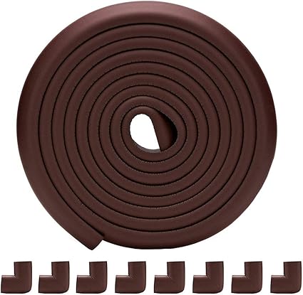 Amazon Te Fiti コーナー ガード クッション 全長5m 8個 コーナー ガード 赤ちゃん けが防止 保育園での使用 セーフティーグッズ 両面テープ 付き L型 ブラウン コーナークッション ベビー マタニティ 通販