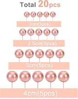 ASTARON 20 Pcs Rose Gold Ball Cake Topper Decorations Mini Balloons view 2