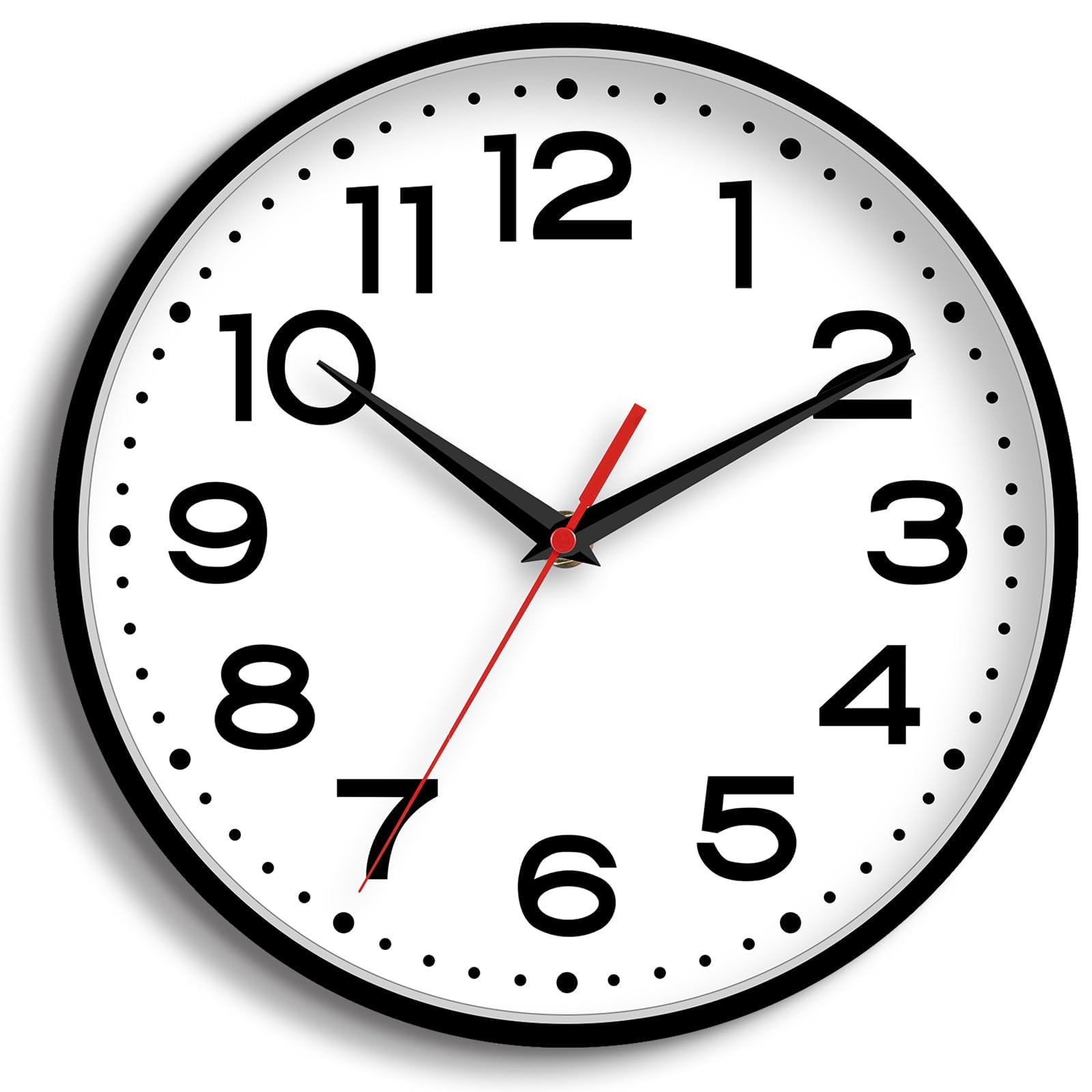 Roymnie Wall Clock 18 Inch Silent Non-Ticking Modern Clock Battery Operated Classic Simple Minimalist Analog Decorative for Kitchen, Living Room,Office, Bedroom, Bathroom (Black)