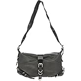 COOLOYA Women's Glossy PU Leather Underarm Bag Y2k Buckle Punk Shoulder Bags Retro Adjustable Handbag Clutch Purse