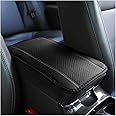 8sanlione Car Armrest Storage Box Mat, Fiber Leather Car Center Console Cover, Car Armrest Seat Box Cover Accessories Interior Protection for Most Vehicle, SUV, Truck, Car (Black/Gray)