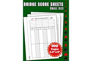 Bridge Score Sheets | 100 Small Pages (4.5"x6"): Scoring Pads for Bridge Card Game (Non-Perforated Pages)