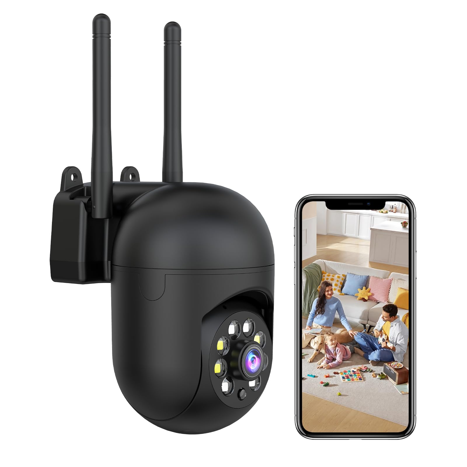 Photo 1 of 2K Security Camera Wired, Home WiFi Camera (2.4G/5G), 360° PTZ Baby/Pet Monitor with Color Night Vision, Motion Detection, 2-Way Audio, Cloud Storage Only, Indoor camera Compatible with Alexa