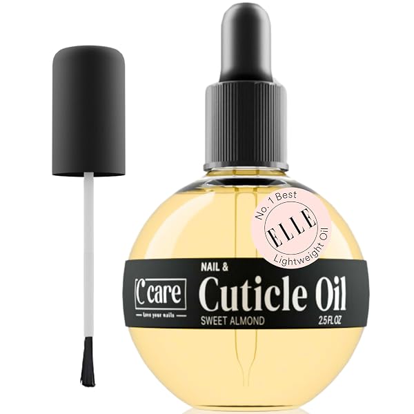 C CARE SWEET ALMOND CUTICLE OIL FOR NAILS – REPAIRS CUTICLES OVERNIGHT – MOISTURIZES AND STRENGTHENS NAILS AND CUTICLES – DROPPER & BRUSH INCLUDED – 2.5OZ
