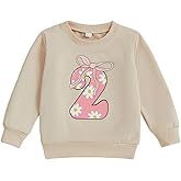 YOKJZJD Toddler Baby Girl 1st 2nd 3rd 4th 5th Birthday Outfit Bow Floral Sweatshirt Long Sleeve T-Shirt Tops Fall Clothes