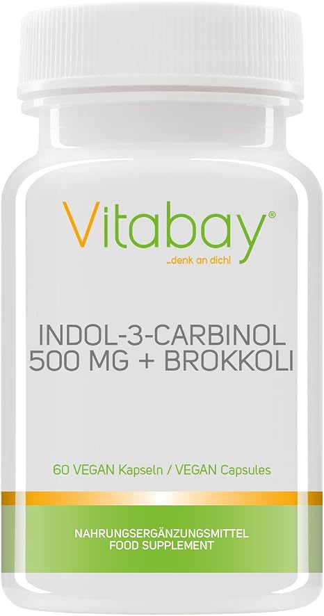 Indol-3-Carbinol 500mg - 90 Gélules Avec Poudre De Brocoli - Complément Alimentaire Vegan, Durée 45 Jours