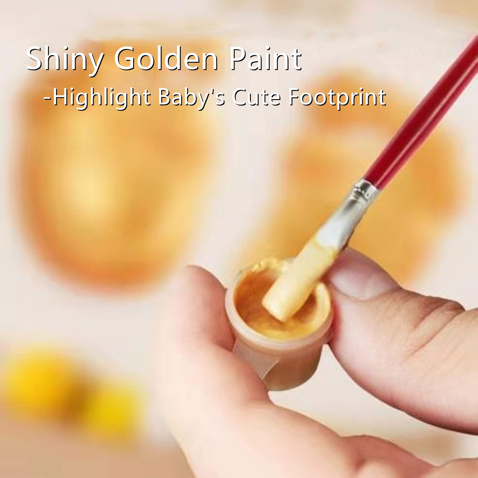 Baby Handprint Footprint Ornament Keepsake Maker Kit, Baby Nursery Memory Art Kit, Baby Shower Gifts, Xmas Gifts, Precious Moment for Newborn,Baby Boy/Girl, Personalized Baby Prints(8'')