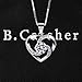 B.Catcher Necklace Silver Jewelry for Women You are The Apple of My Eye Cubic Zirconia Heart Pendant with Chain