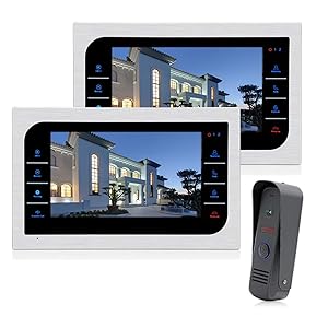 JeaTone 10 Inch TFT Wired Video Door Phone Intercom Security Camera Doorbell Home Security Camera System 32GB SD Card Video Record Monitor Door Video Camera Best Selling