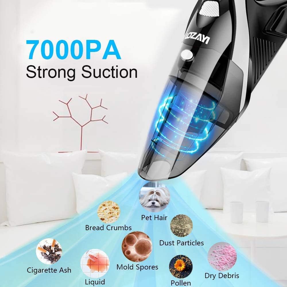 Handheld Vacuum, LOZAYI 7KPA Cordless Hand Vacuum Rechargeable with Li