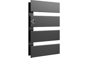 K&KALONZO Electric Towel Warmer, 18.35" W x 31" H Wall-Mounted Towel Heater with Built-in Timer, Waterproof Aluminum Towel Warmer for Bathroom, Support Plug-in and Hardwired, Black, K4-L-B