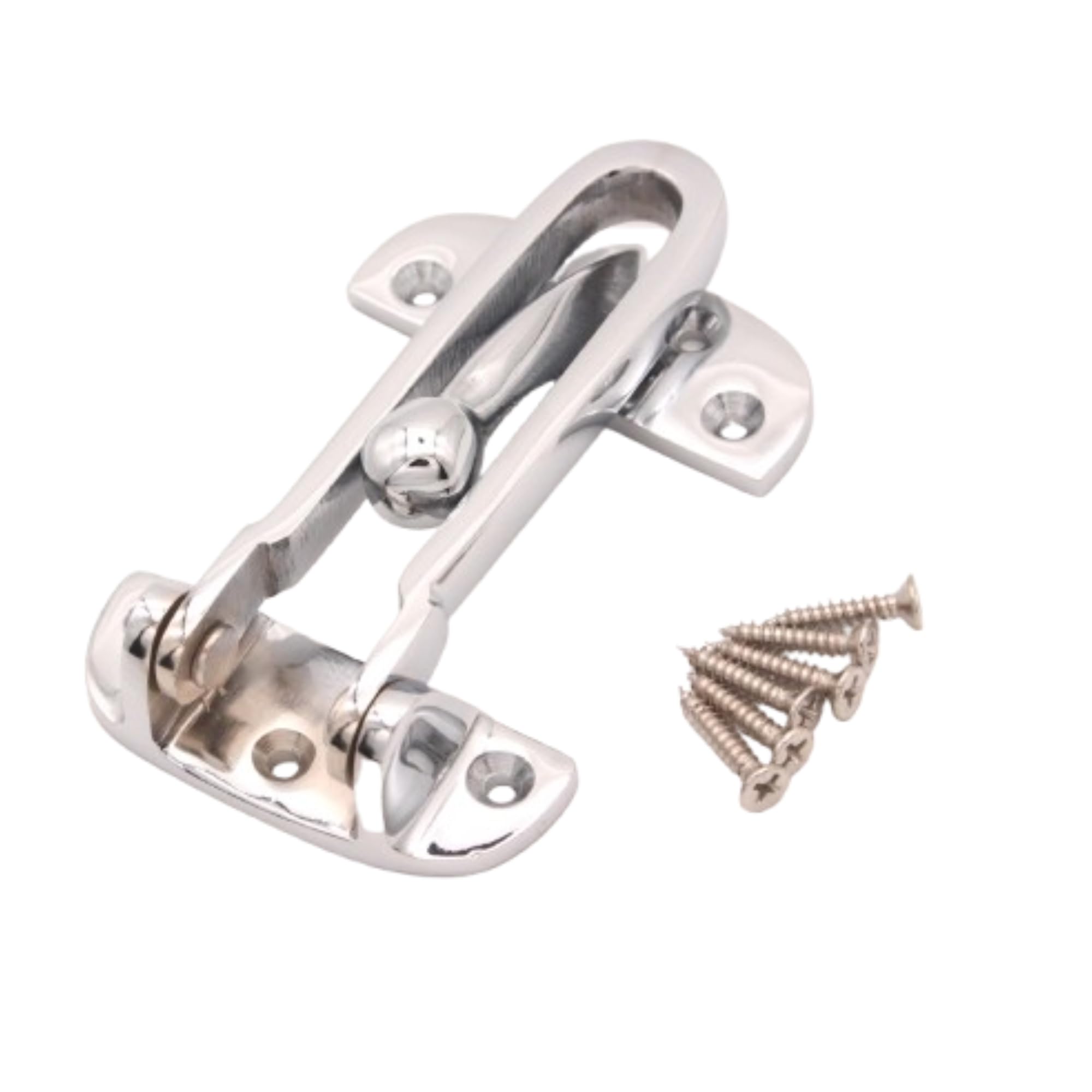 Infinity Decor® 105mm Front Door Chain Restrictor Lock/Latch/Catch for Security & Safety Purpose- Polished Chrome Heavy Duty Strong Door Lock Guard with Swing Bar