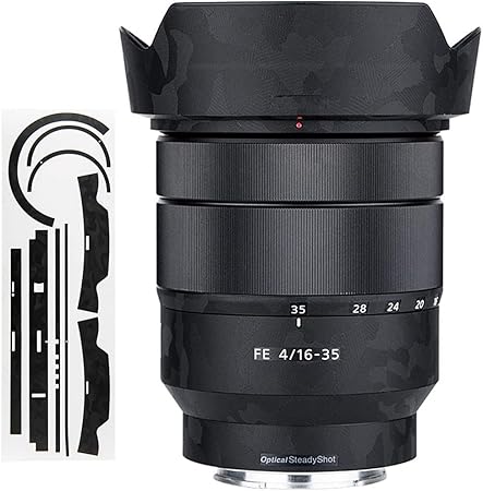 Amazon Co Jp カメラレンズ 保護レザーフィルムsony Vario Tessar T Fe 16 35mm F4 Za Oss Sel1635z Alc Sh134に対応 カメラレンズとレンズフード 3m材料ブラック迷彩 カメラ