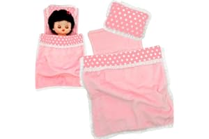 FERBERBEARS Baby Doll Accessories Doll Bedding Kit Playset Soft Blanket Mattress Pillow Fits 8-12 Inches Doll for Girls Dollhouse Gifts