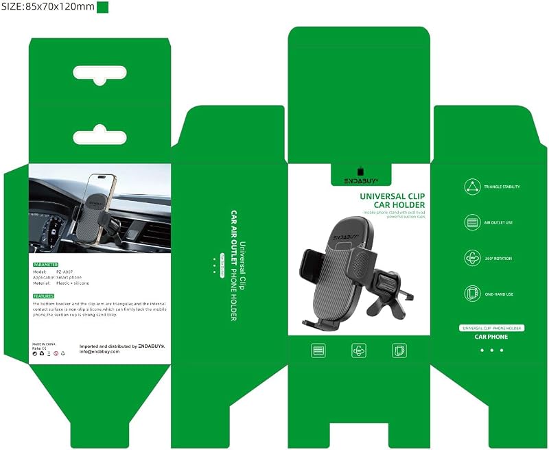 ® Soporte de Télefono Móvil para Coche [Gancho Metálico Resistente] Liberación con un Solo botón. Rotación 360°. Elegante y Robusto, fijación Rejillas de Salida ventilación. — foto 3 de 8