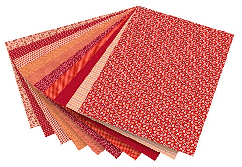 Folia 46209 – Motif Carton Basics, 50 x 70 cm, 10 Archet, Rouge Assortis