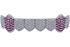 canjoyn 18K Gold Plated Gold Finish 8 Top Teeth & 8 Bottom Tooth Hip Hop Mouth Grills