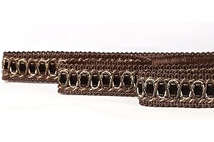 Fenghuangwu Braid Trim 6.5 Yard Polyester Woven Gimp Braid Trim 2 cm/0.79 inch Diameter Decorative Fabric Trim for Sewing and Crafting… (Dark Coffee)