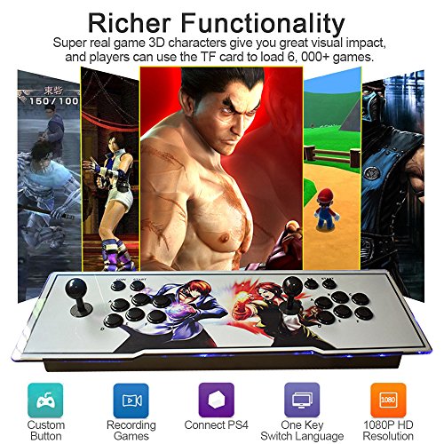 ElementDigital Arcade Game Console 1080P 3D & 2D Games 2260 in 1 Pandora's Box 70 3D Games 2 Players Arcade Machine with Arcade Joystick Support Expand 6000+ Games for PC / Laptop / TV / PS4 - Thumbnail 5