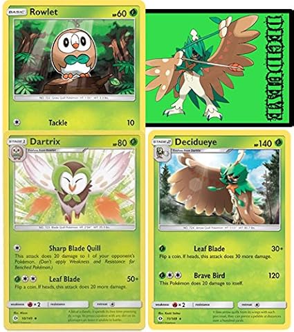 Amazoncom Evolution Set Decidueye Dartrix Rowlet 11