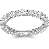 Amazon Essentials Eternity Band Cubic Zirconia Demi Fine Stacking Ring in Sterling Silver