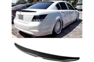 CUZTOM TUNING Painted Glossy Black Rear Trunk Lid Spoiler Compatible with 2008-2012 Honda Accord 4 Door Sedan Model