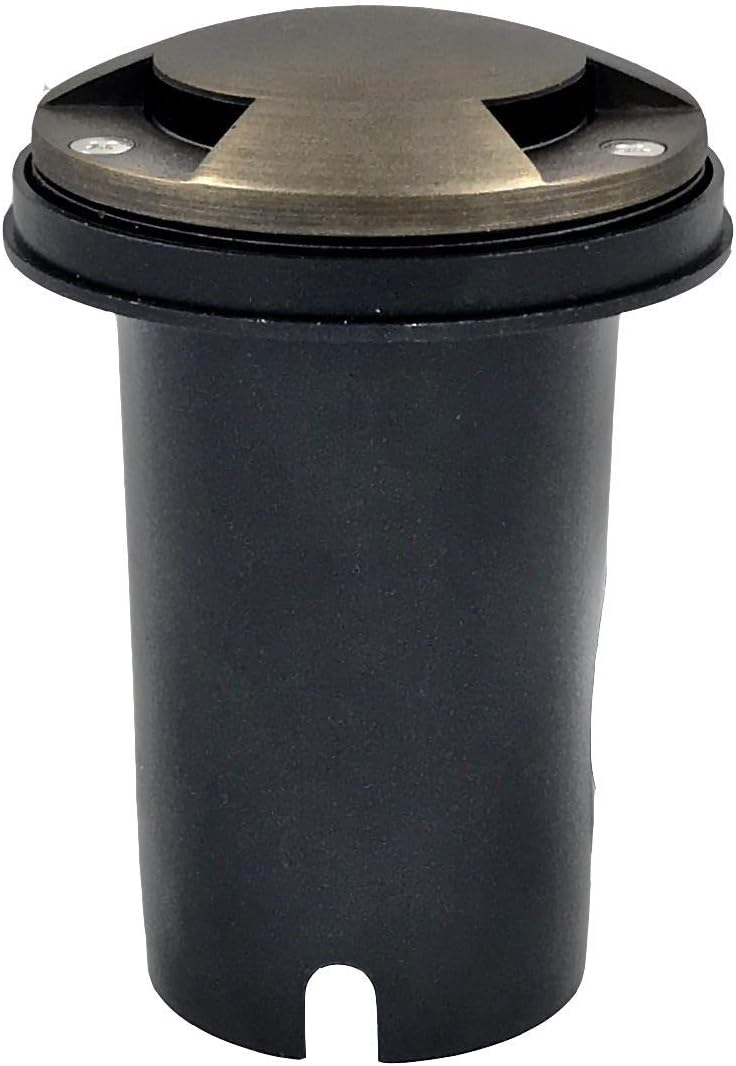 LUMiON Outdoor Lighting Covert Beacon LED Sealed InGrade Micro Brass Path Light Antique Bronze Includes 5 Watt 3000K MR-16 LED Lamp and 2 Water Resistant Grease Filled Wire Connectors