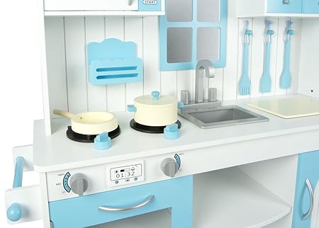 Juguetes de cocina Leomark Cocina Exclusive Royal Rose Cocina Madera Infantil Cocina de Juguete Accesorios Para Niñas 106 x 32 x 109 Ventana Microonda Estantería Kits para cocina y repostería Juguetes y juegos