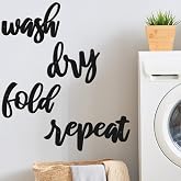 Hotop 4pcs Laundry Room Sign Wall Decor, Metal Wash Dry Fold Repeat Signs | Wash,Dry,Fold ,Repeat Wall Signs,Arts Funny,Laundry Room Signs,Bathroom,Home Decorations Supplies