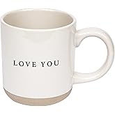 Sweet Water Decor Love You Stoneware Coffee Mugs - 14Oz Coffee Mugs for Hot & Cold Drinks - Cute Mugs Dishwasher & Microwave Safe - Valentines Gift Espresso Mugs - Ideal for Coffee & Tea Lovers