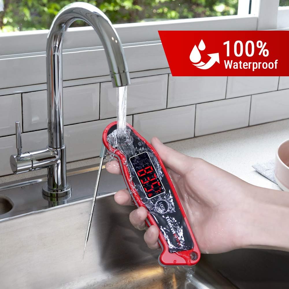 ThermoPro TP19 Waterproof Digital Meat Thermometer for Grilling with Ambidextrous Backlit & Thermocouple Instant Read Thermometer Kitchen Cooking Food Thermometer for Candy Water Oil BBQ Grill Smoker: Kitchen & Dining