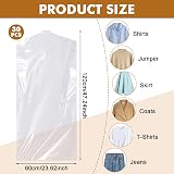 Hejo 30 Pack Plastic Clothes Covers 60x120cm Clear Garment Bags Dust Proof view 3