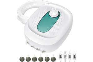 KEDSUM Aquarium Aerator,Air Pump for Aquarium Fish Tank, 4 outlets, 255GPH Adjustable Aerator Bubbler Pump for 20-400 Gallons