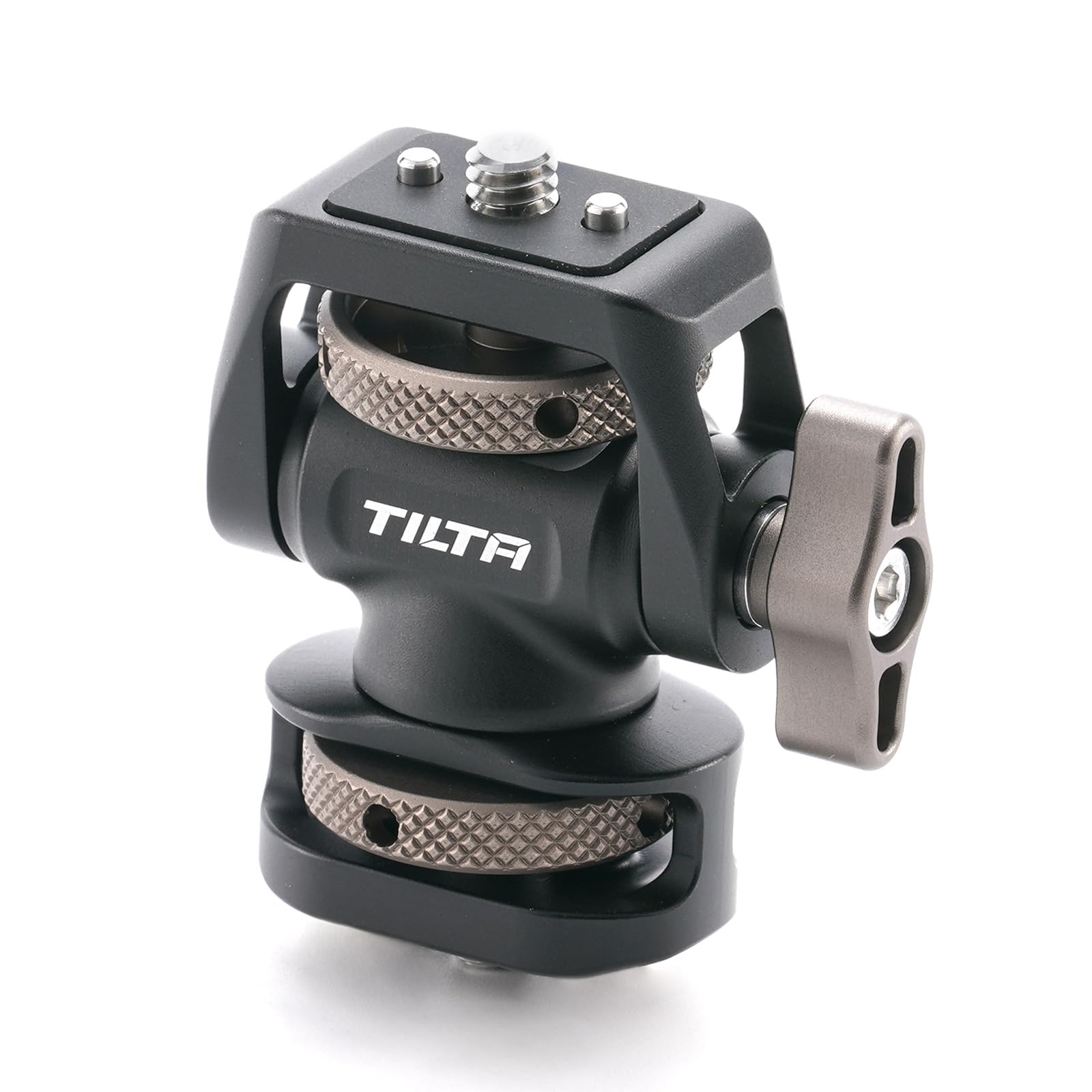 TILTA Camera Monitor Mounting Bracket with 1/4"-20 with Locating Pins, 360° Swivel and 175° Tilt Adjustable Monitor Holder, Max Payload 2kg TA-AMB3-B