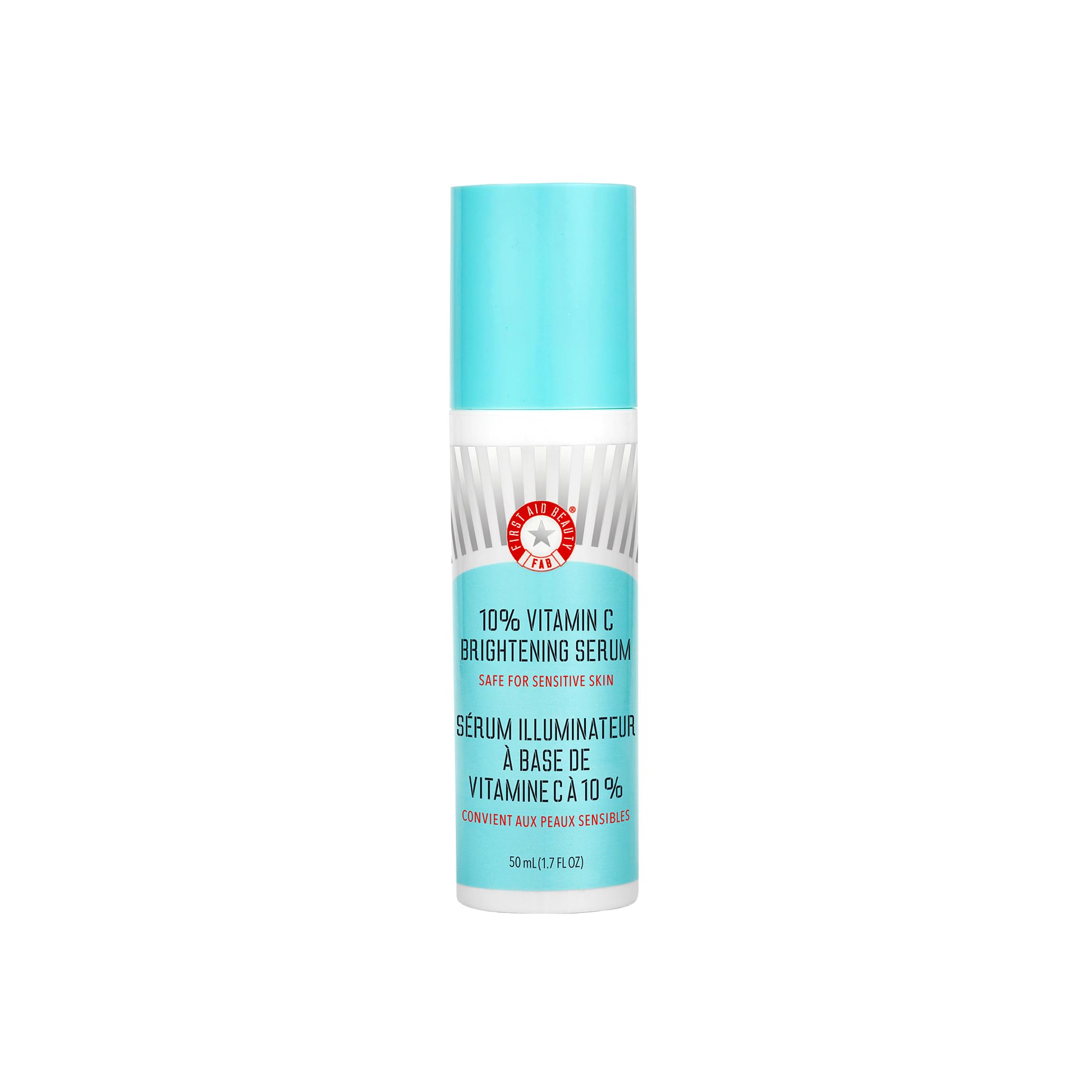 First Aid Beauty - 10% Vitamin C Brightening Serum, Daily Dark Spot Serum with Squalane & Vitamin E, Helps Brighten Without Irritation or Clogged Pores, Safe for Sensitive Skin, 50 mL