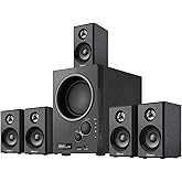 Elimavi 5.1 Surround Sound System with 5.5'' Subwoofer Stereo System for Home with 2.5'' Midrange Home Theater Speakers, Home Speaker System with 3.5-RCA/USB/Wireless/AUX Audio Inputs