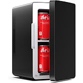 Electactic Mini Fridge, 6L/8Can Portable Small Refrigerator for Bedroom | Desktop Fridge with AC/DC, Small Cosmetics Thermoelectric Cooler &amp; Warmer for Skincare, Beverage, Food, Office, Dorm, Black
