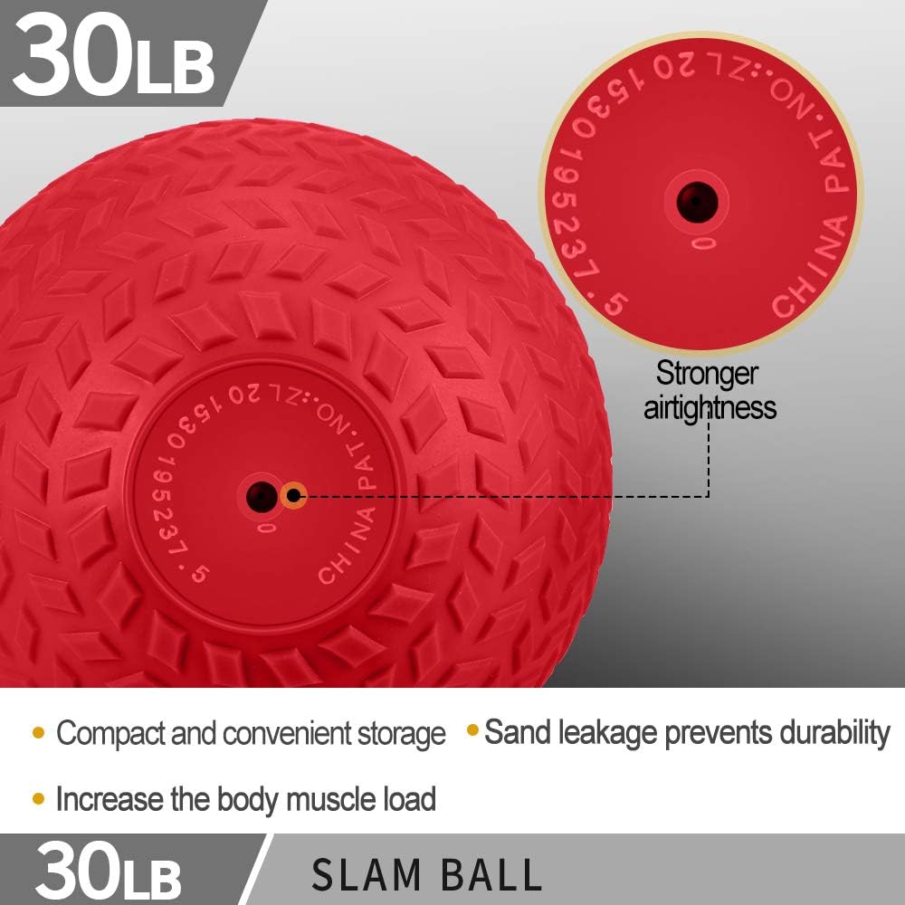 TOUSKII Slam Ball for Strength, Medicine Ball with Strong Grip, Weight Balls for Crossfit Strength & Conditioning Exercises, Available in 10, 15, 20, 30, 40, 50 LB Weight: Sports & Outdoors