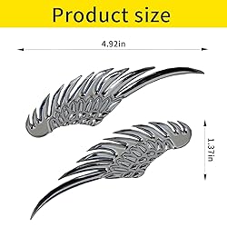 1 Pair Silver Angel Wings Sticker, 4.92in*1.37