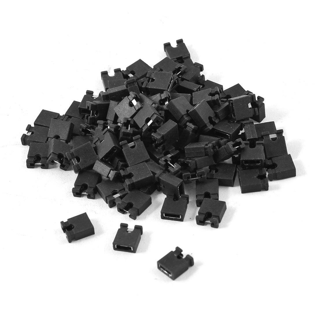 sourcing map 2.54mm mini Jumper Cap Short Circuit Connectors 100pcs Black