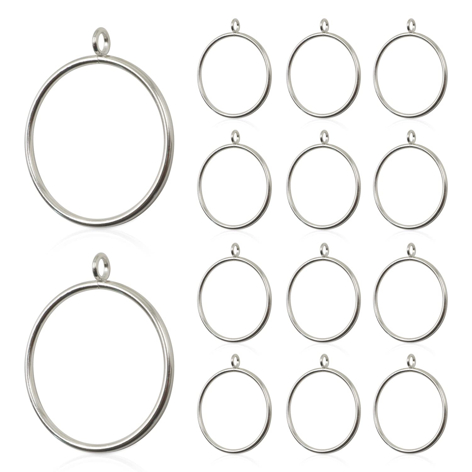 14 Metal Curtain Rings 63mm • Silver Eyelet Rings for Sliding Drapery Rod