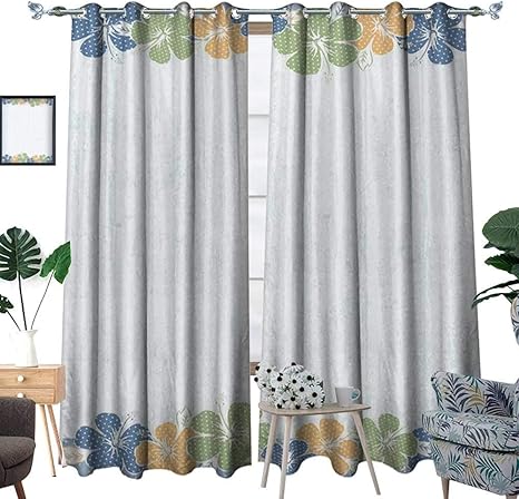 Amazon ホームホモホット Homomehot 花柄 部屋を暗くするワイド カーテン お絵かきスタイル バラ 穏やかな春 ガーデン アートワーク 自然 ロマンチック 紅葉 装飾 カーテン ブルーバイオレットダークパープル W108 X L96 カーテン オンライン通販