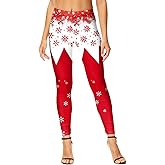 Deerose Womens Christmas Leggings High Waist Xmas Tight Holiday Skinny Pants