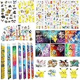 Pokemon Party Supplies Value Pack - Mini Figures, Stickers, Tattoos, Pencils & Erasers (Bundle for 6 Kids)