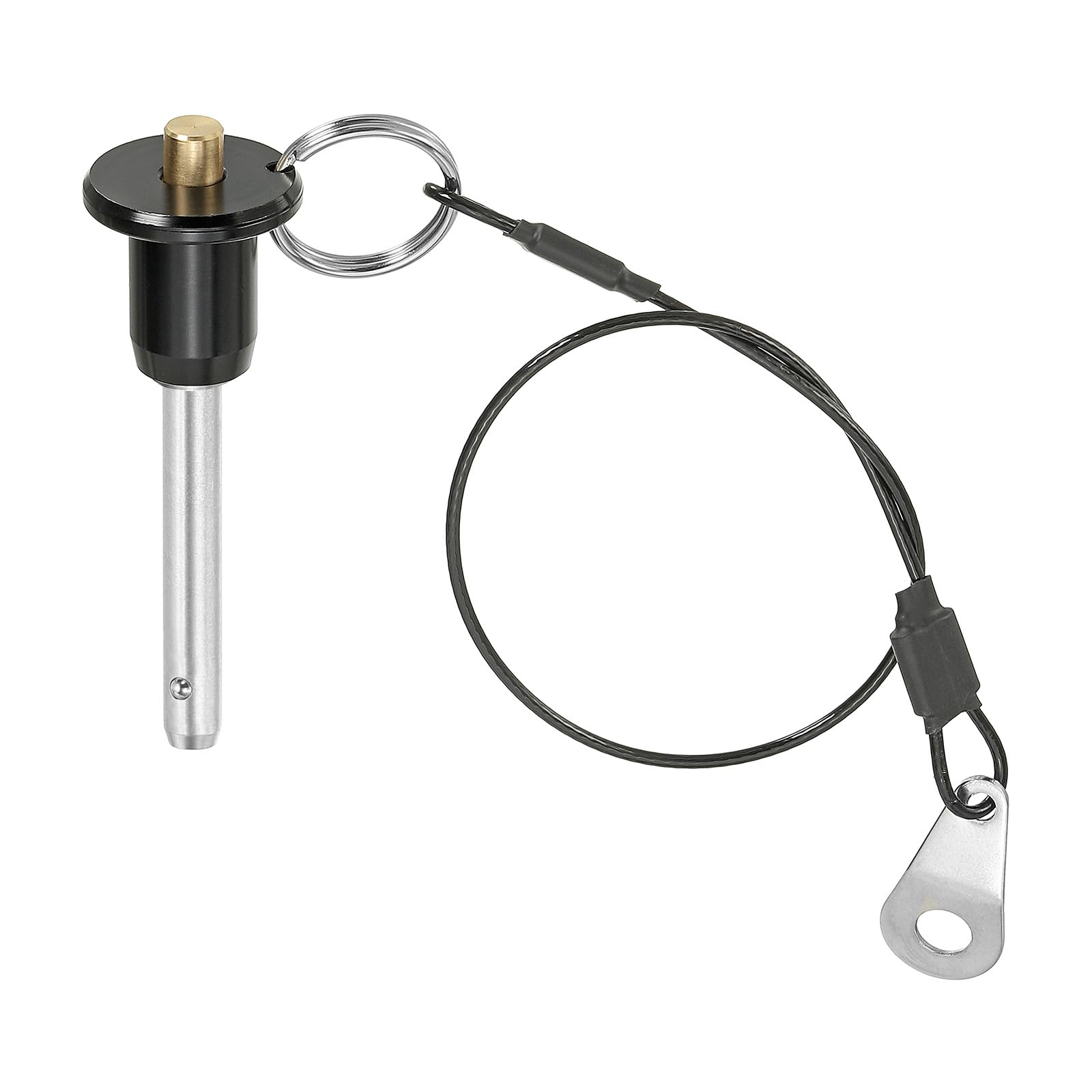 PATIKIL Quick Release Pin 1/4" x 1.18", Ball Locking Pin 304 Stainless Steel Quick Release Fastening Safety Locating Pins with Push Button 25 cm Lanyard Cable (6 x 30mm)