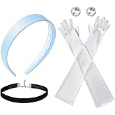 JiaDuo Princess Costume Accessories for Women Headband Choker Earrings Gloves Party Dress up